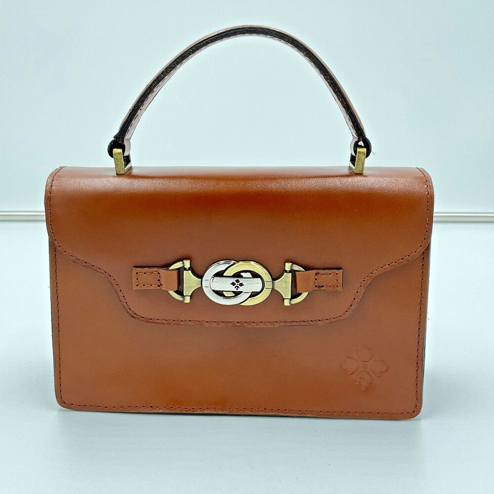 PATRICIA NASH‎ Heritage Porcili Tan Top Handle Leather Bag Purse P79901